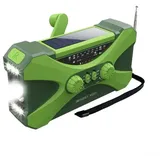 Outdoor-solarradio, Tragbares Kurbelradio Mit Am/fm, Survival-radio Mit 10.000 Mah Wiederaufladbarer Leistung, Led-taschenlampenradio, Usb-handy-ladegerät (grün)