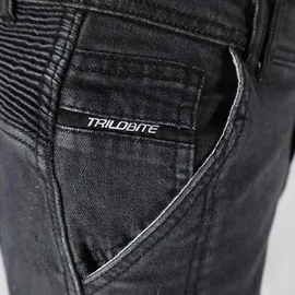 Trilobite Acid Scrambler Doublelayer Motorrad Jeans, schwarz, 34/32