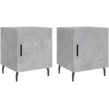 vidaXL Nachtschrank 2 Stk. 40 x 40 x 50 cm Betongrau