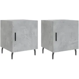vidaXL Nachtschrank 2 Stk. 40 x 40 x 50 cm Betongrau