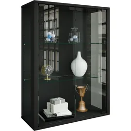 VCM Wandvitrine Glas Udina M 60 x 25 x 0 cm Schwarz