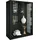 VCM Wandvitrine Glas Udina M 60 x 25 x 0 cm Schwarz