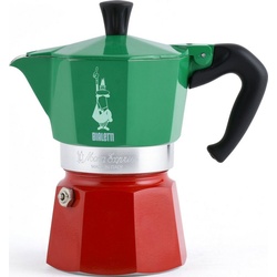 BIALETTI Espressokocher Moka Express Tricolore Italia, 0,27l Kaffeekanne, 6 Tassen bunt