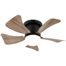 Deckenventilator Deckenleuchte LED Wohnzimmerlampe Dimmbar Fernbedienung Schwarz