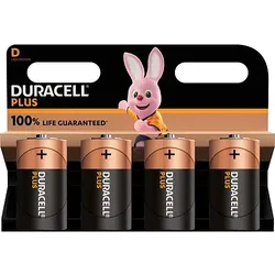 Duracell Plus Mono D LR20 Alkaline Batterie - 4er Verpackung