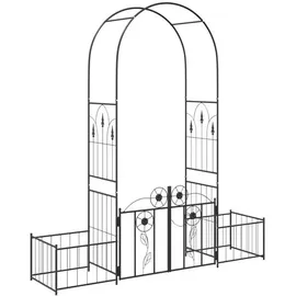 vidaXL Rosenbogen mit Schloss 203 x 50 x 218 cm Schwarz