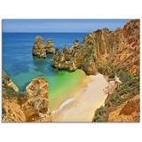 Artland Glasbild »Farbige Algarveküste«, Strand, (1 St.), braun