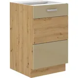 ADARA Waschbeckenunterschrank – Breite 50 cm, Cappuccino / Eiche Artisan - Weiß