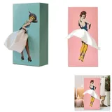 Kreative Tissue Boxen Halter, Lady Skirt Tissue Box Cover, EIN lustiges Vintage Lady Up Dress Design für Gesichtstücher, Servietten, Büro Arbeitsplatten Wohnzimmer, Schlafzimmer Rechteckig Dekor