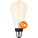 Philips Hue Filamentlampe White Ambiance Edison XL 5er-Pack