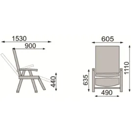 Kettler BasicPlus Relaxsessel 61 x 90 x 111 cm silber/anthrazit klappbar