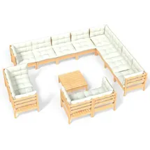 vidaXL Garten-Lounge-Set 13-tlg. creme Kiefer