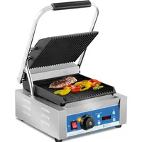 Royal Catering Kontaktgrill - geriffelt Timer 1.800 W