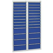 stumpf metall Stumpf Schubladenschrank Serie STS 410, 26 Schubladen enzianblau (18x100, 8x200mm)
