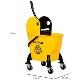 Homcom Reinigungswagen 40 kg gelb