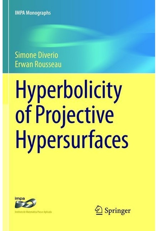 Hyperbolicity Of Projective Hypersurfaces - Simone Diverio  Erwan Rousseau  Kartoniert (TB)