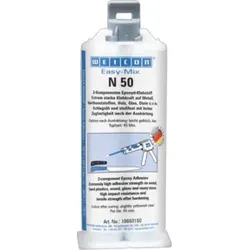 WEICON Easy-Mix N 50, Epoxid-Klebstoff für Fertigungsprozesse, 50 ml, leicht gelblich, klar