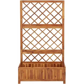 vidaXL Hochbeet mit Spalier 85 x 38 cm Massivholz Braun