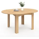 Ausziehbarer Runder Esstisch Dona 4-8 Personen Buchenholzoptik 110-150 Cm