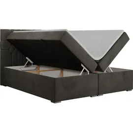 MKS Meble Boxspringbett 200 x 200 cm H3 Dunkelgrau