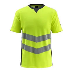 Warnschutz T-Shirt "SANDWELL" Safe Supreme UV-Schutz - L - gelb/schwarzblau