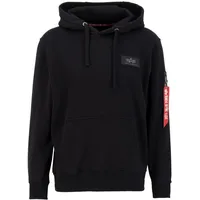 Alpha Industries Back Print Hoody black/woodland, Größe S