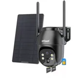 ieGeek Überwachungskamera 4G LTE Überwachungskamera Aussen mit SIM Karte & Speicherkarte (Aussen, Außenbereich, Wald, Farm, Campingbus, Straße, Kabellos Solar PTZ IP Kamera Outdoor mit 2K Farb-Nachtsicht, 335°/95° Schwenkbar TF-Kartenslot PIR Erkennung, 2-Wege-Audio IP66 Wasserdicht Ohne WLAN mit Alexa kompatibel) schwarz