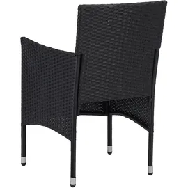 vidaXL Gartenstuhl 55,6 x 68,6 x 31,1 cm schwarz 2 St.