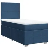 vidaXL Boxspringbett mit Matratze Blau 100x200 cm Stoff