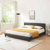 Corium Kunstlederbett 180x200cm Schwarz
