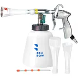 Benbow Druckluft Reinigungspistole Classic - Wirbelwind-Effekt für effiziente Schmutzentfernung im Auto - mit 1-Liter-Behälter, Trichter und Trichter mit Bürste