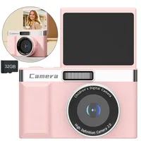 Kinderkamera FHD1080P, 32GB Digitalkamera – Mit Speicherkarte, 2,4" LCD 180° Drehbildschirm, 1200mAh Batterie, Fotokamera für Kinder mit 5 Puzz...