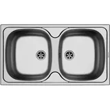 PYRAMIS Einbauspüle Doppelbecken E 78 2B 78 cm x 43,5 cm Edelstahl