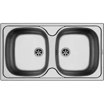 PYRAMIS Einbauspüle Doppelbecken E 78 2B 78 cm x 43,5 cm Edelstahl