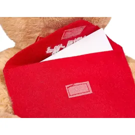 Brubaker Teddy Plüschbär mit Umschlag Rot - for You - 25 cm - Teddybär Plüschteddy Kuscheltier Schmusetier - Hellbraun