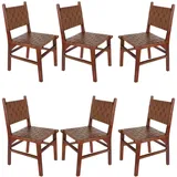 Casa Moro Esszimmerstuhl Essstuhl Leder Stuhl, Esszimmerstühle Holz Walnuss Braun (moderner Vollholz Lederstuhl in Braun), 1 Lederstuhl auch 2er, 4er & 6er Set Esszimmer Stühle braun