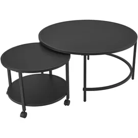 [en.casa] Couchtisch Værøy im 2er Set Schwarz, matt