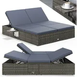 CASARIA Sonnenliege 200 x 160 x 33 cm Grau/Anthrazit