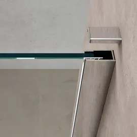 doporro Luxus Duschwand Duschabtrennung 120x90 Walk-in Dusche aus 2 festen Glaselementen mit Stabilisator aus Echtglas 8mm Esg-sicherheitsglas Klar...