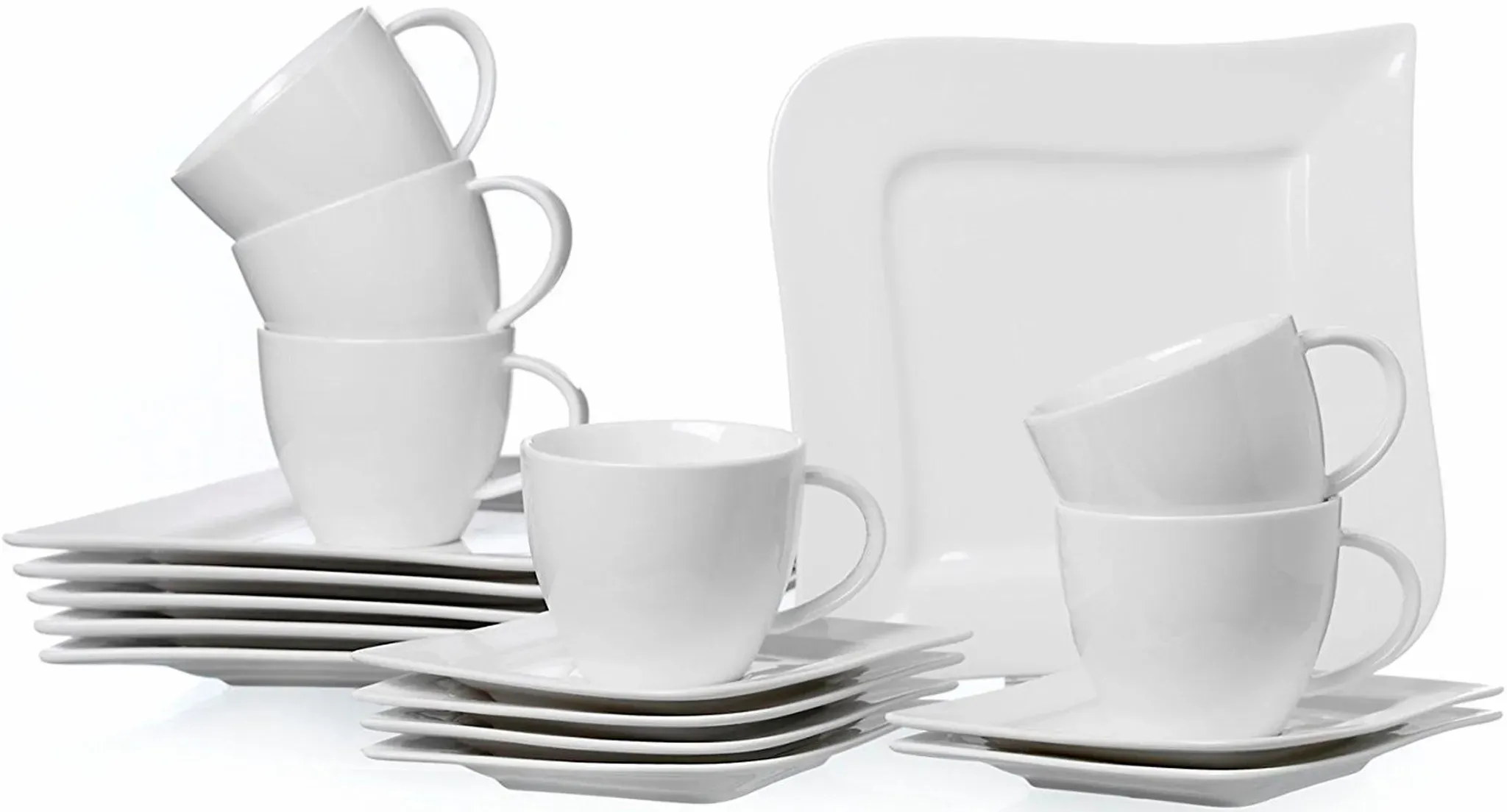 Kaffeeservice RITZENHOFF & BREKER "Geschirr-Set, Service Melodie" Geschirr-Sets Gr. 18 tlg., weiß Geschirr-Sets für 6 Personen 18 Teile,