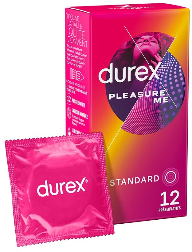 Durex Préservatifs Pleasure Me - 12 Préservatifs Perlés et Nervurés 12 pc(s) préservatif(s)