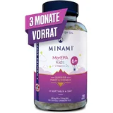 Omega 3 Fischöl Nahrungsergänzung - Minami - MorEPA Kids 6+ Omega 3 Kinder - Omega 3 Kapseln Hochdosiert mit Hoher Konzentration an EPA, DHA & Vitamin D - Immunsystem und Wachstum - 180 Weichkapseln