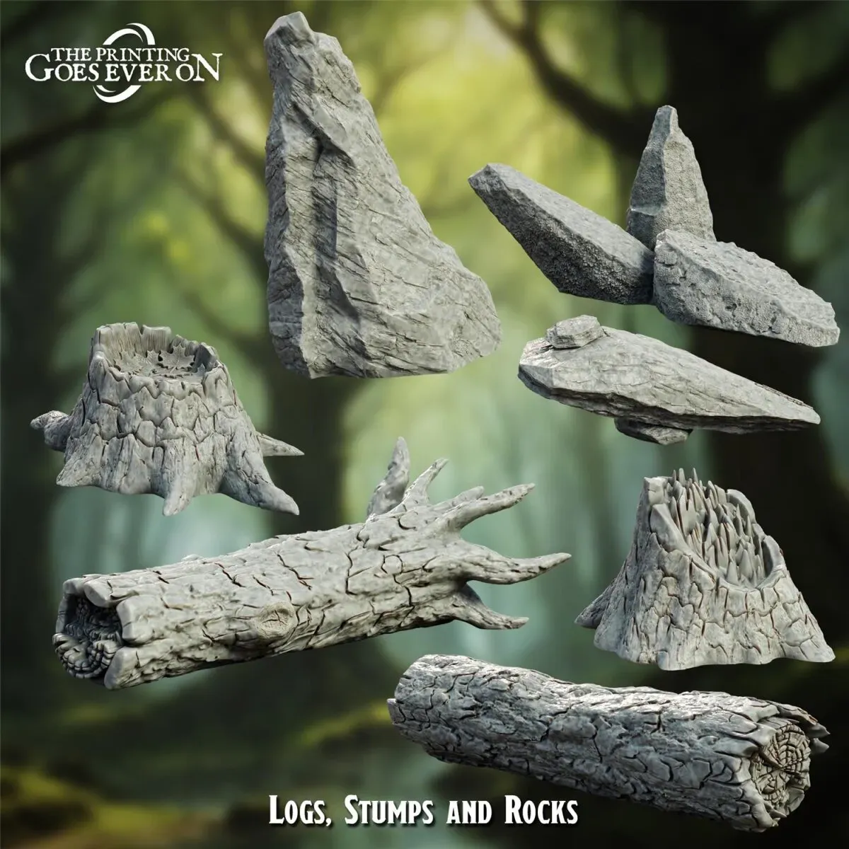 Logs, Stumps and Rocks aus Heart of the Forest von The Printing Goes Ever On