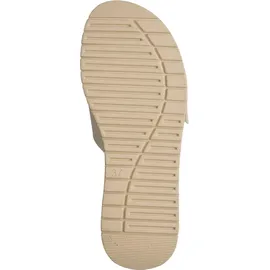 Marco Tozzi Damen Pantoletten mit Klettverschluss Bequem, Beige 39 EU