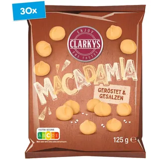Clarkys Macadamia geröstet & gesalzen 125 g, 30er Pack