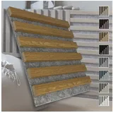 marbet design Wandpaneel, (Akustikpaneele Akustikquadrate 30x30cm Wandverkleidung Holz - (1 Paneel, grau - Eiche hell) Lamellenverkleidung Holzwand natur)