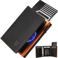 luxuskollektion DODENSHA MagSnap Geldbörse Herren schwarz