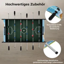 Fantask COSTWAY Tischkicker, Kickertisch inkl. 14 Kicker und 2 Bällen, Punktezähler & abnehmbaren Beinen, Spieltisch für Erwachsene und Kinder, Tischfußball für Spielzimmer, Bar... Braun