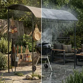 Relaxdays Grillpavillon 1,5 x 2,2 m Anthrazit/Schwarz