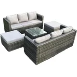 fimous Gartenlounge-Set 8-tlg. Dunkelgrau